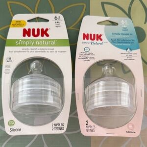 NUK Simply Natural Silicone Baby Bottle Nipples  (2 Pack) * 2